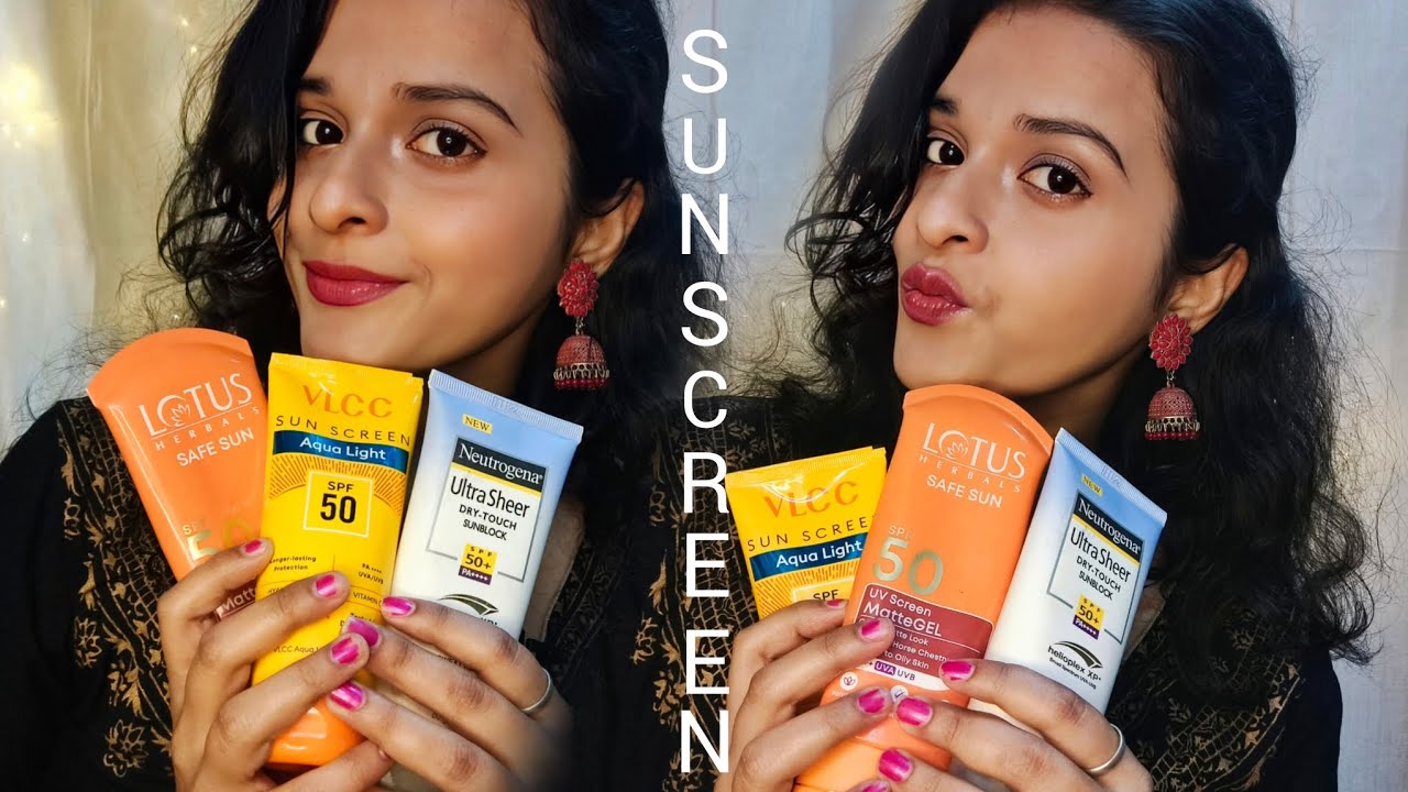 Sunblock for Indian Summers|| NO CHIP-CHIP|| MATTE|| SWEATPROOF|| VLCC|| LOTUS HERBALS|| NEUTROGENA|