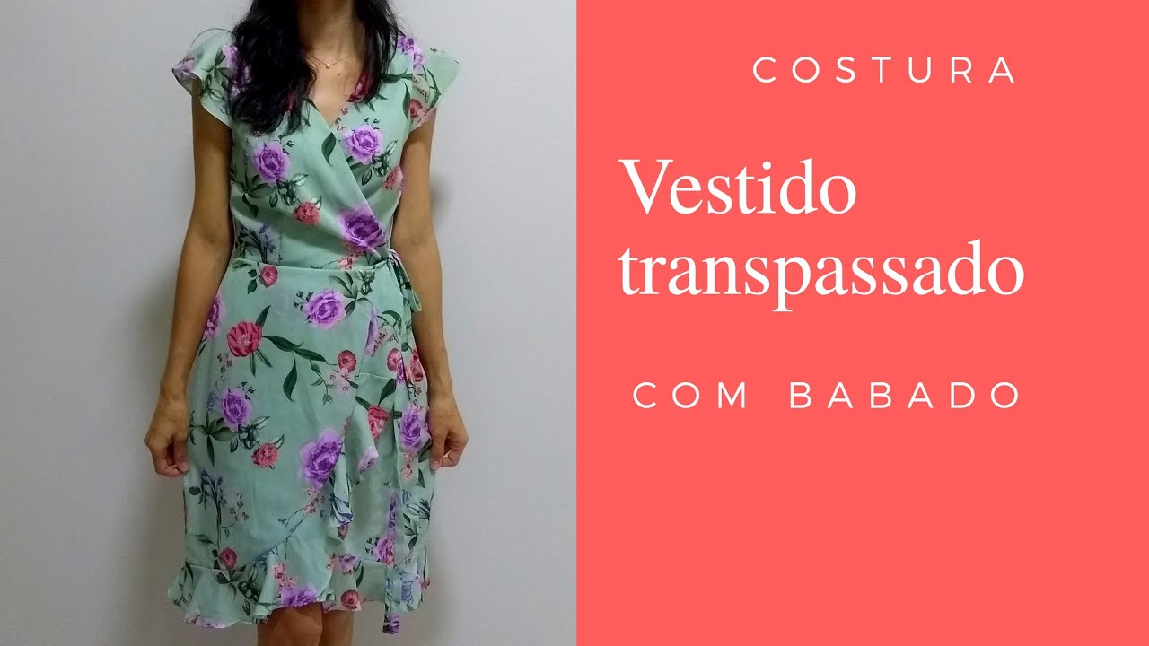 Vestido transpassado com babado - COSTURA - Viviane Prates
