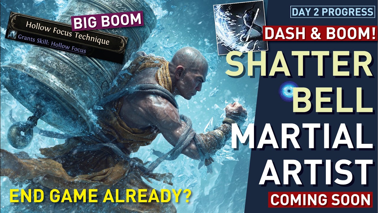 Bootleg Flicker KABOOM everything ezpz T15 (Day 2 Progress)- 【Shatter Bell Martial Artist】PoE2 0.5