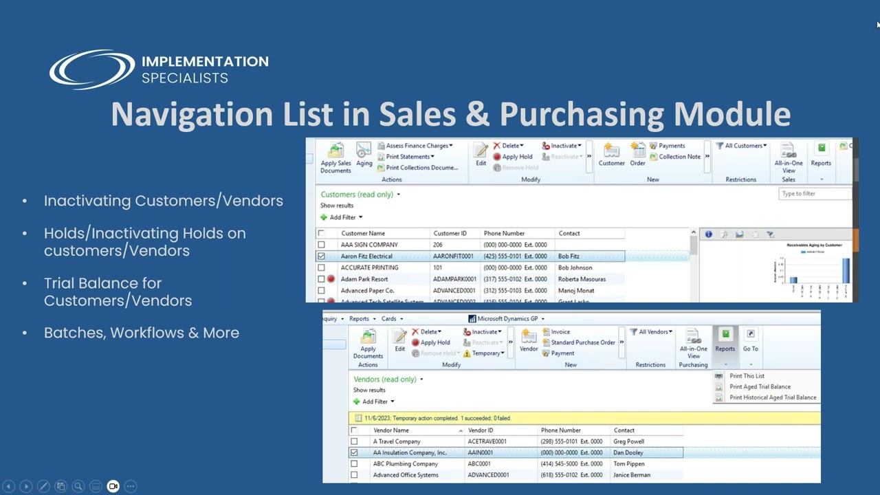 Are You Using Navigation Lists? Financial, Sales & Purchasing and Payroll