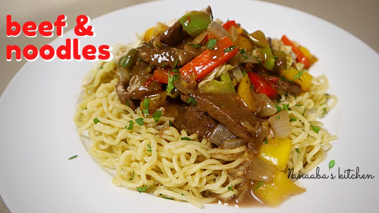 Beef & Vegetable Sauce with Instant Noodles - Indomie noodles recipe -inspired by Ghana street food