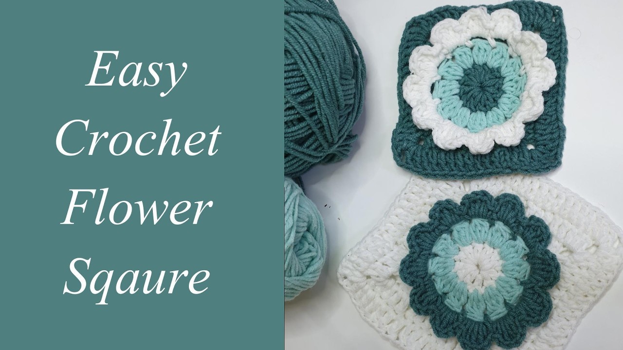 How to Crochet a 3D flower Granny Square ( Easy Pattern )