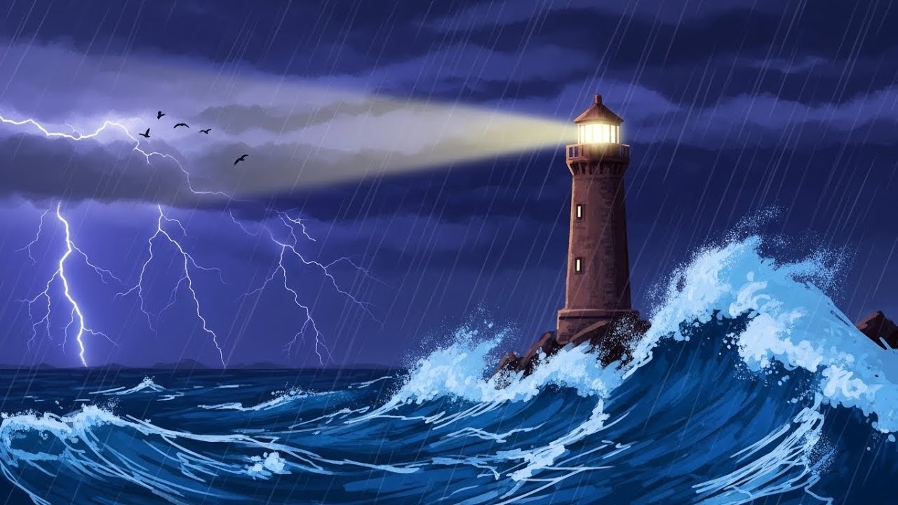 25 Minute Distant Lighthouse Storm Countdown | Study & Focus | VSR Timers