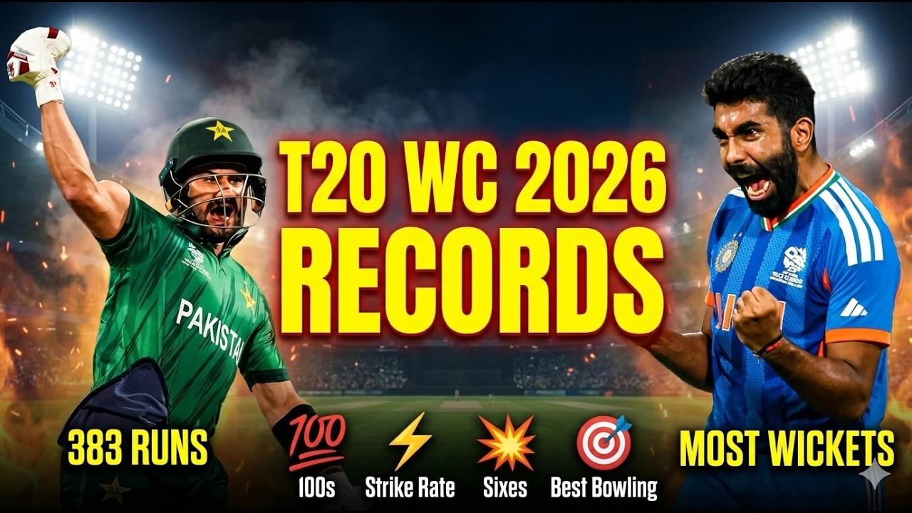 T20 World Cup 2026 INSANE Records 🤯 | Runs, Wickets, 100s, Sixes & More!
