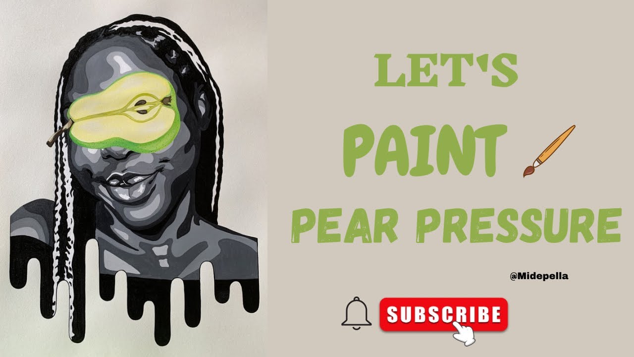 Pear Pressure painting with acrylics on paper🖌️
