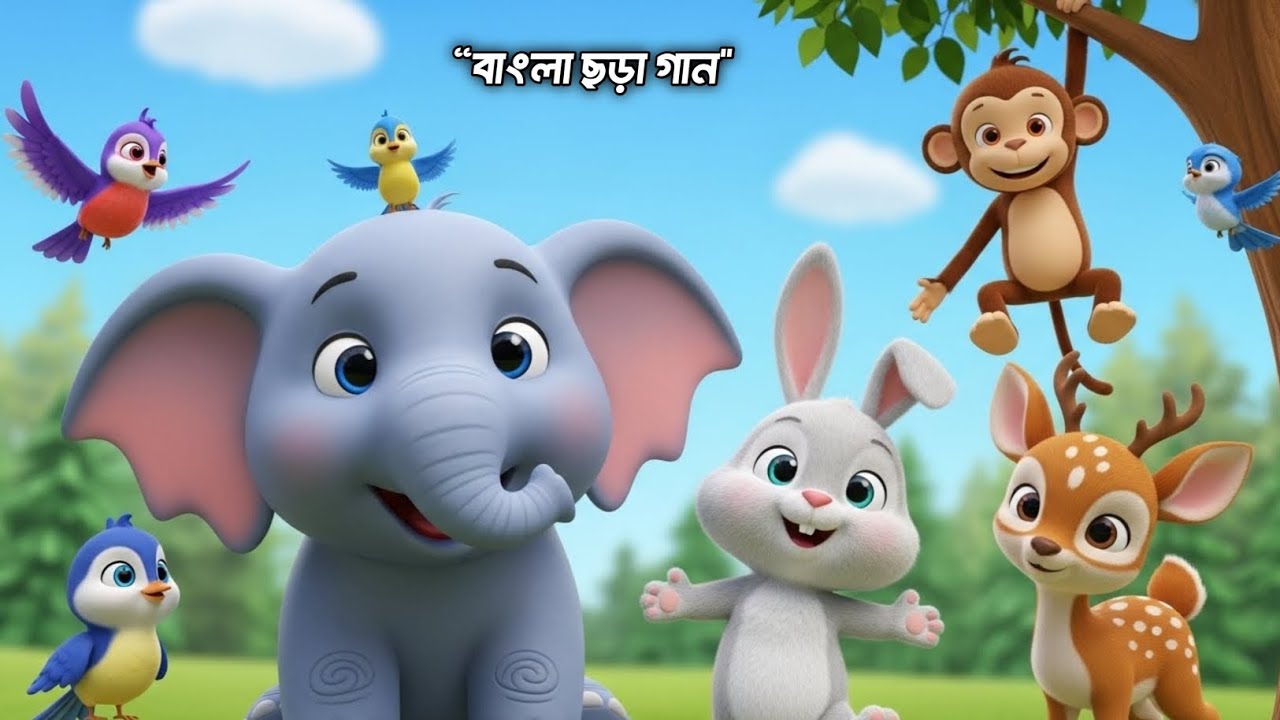 বনের পশু পাখির মজার ছড়া গান 🐘🐦 | পশু পাখির বাংলা ছড়া গান | Kids Rhymes Bangla 2025 |রুপকথার আচঁল কিড
