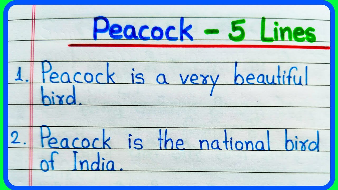 5 lines on peacock in English || Peacock short 5 lines in English || About Peacock 5 lines essay