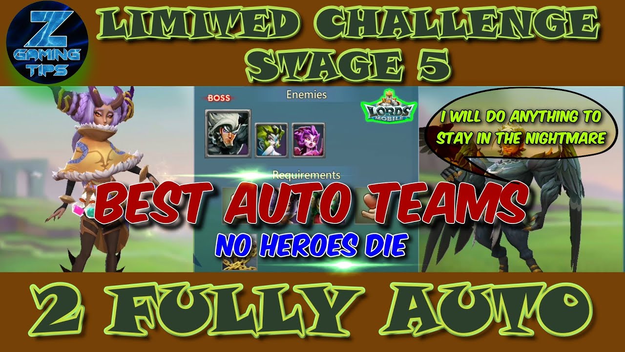 Dream Witch🧙‍♀️ Limited Challenge Stage 5 (2 Best Fully Auto) Part 1 | Saving Dreams | Lords Mobile