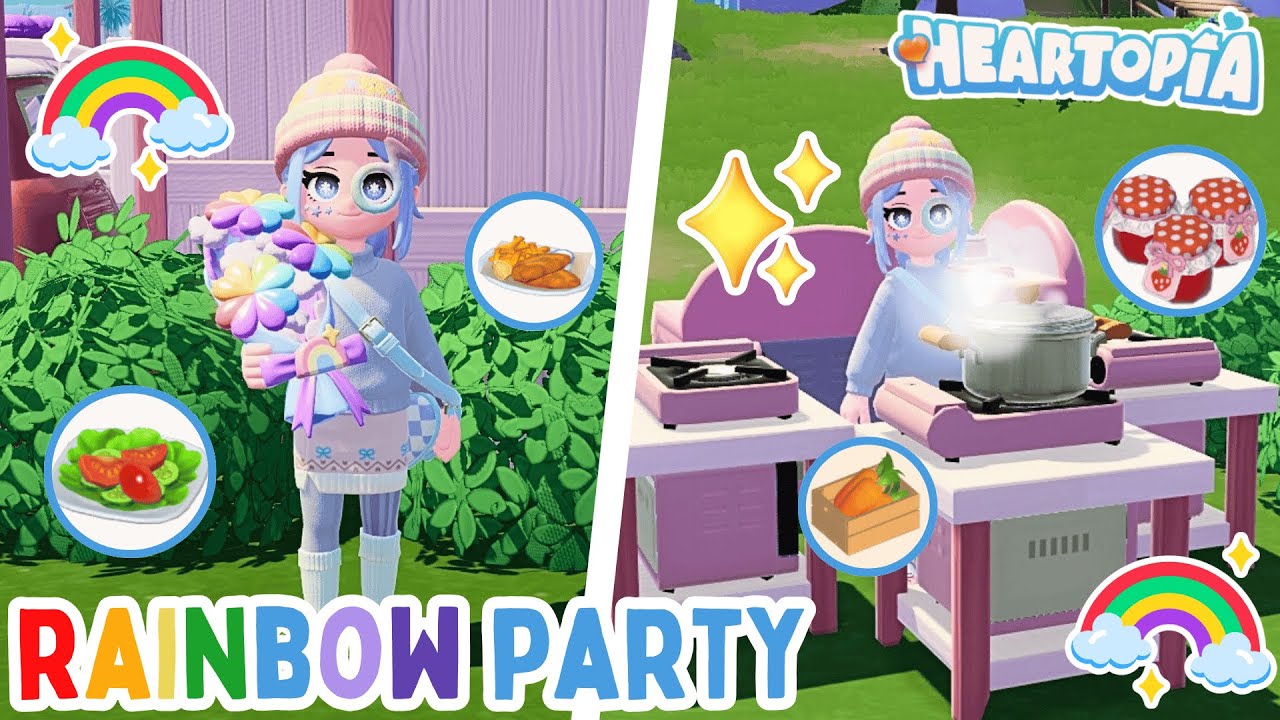 Our first RAINBOW PARTY in Heartopia ❤️ | 2 Cozy Hours of Gameplay