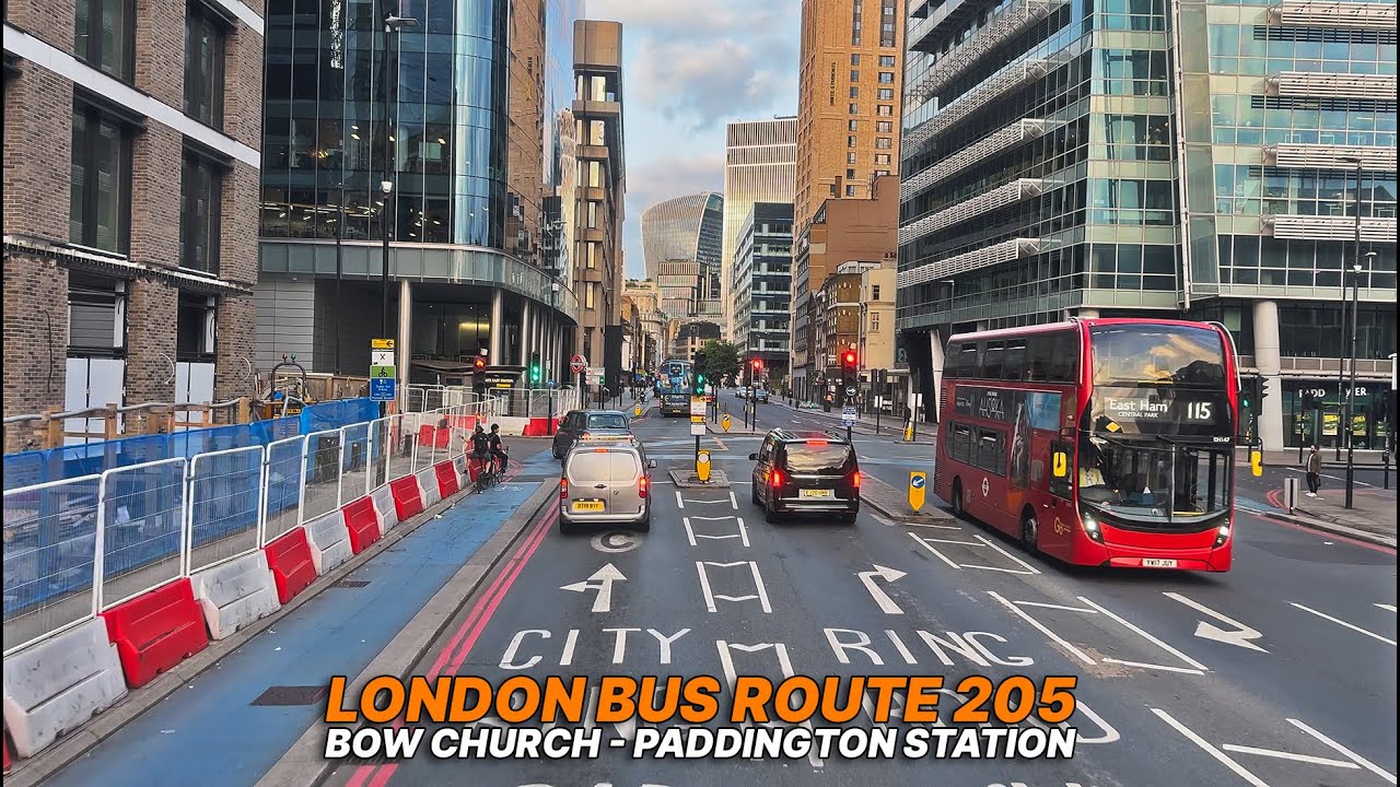 London Early Morning Bus Ride aboard Bus Route 205: Upper-Deck POV from Bow Church to Paddington 🚌