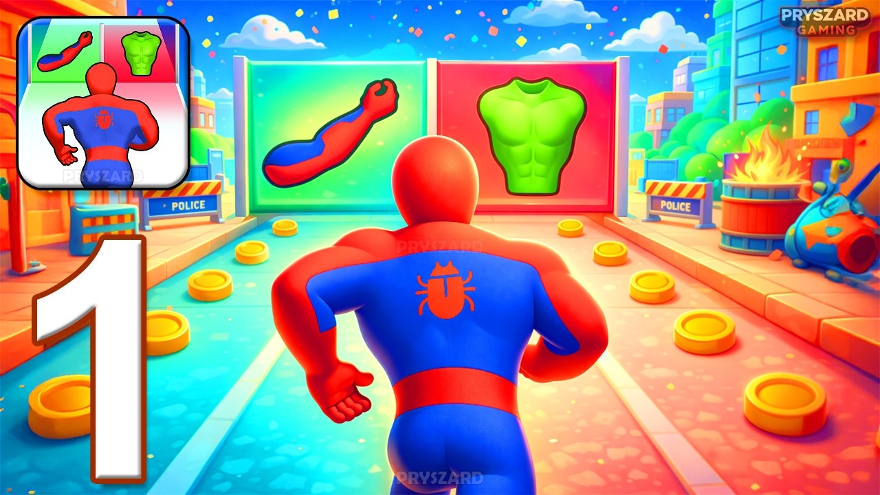 Mashup Hero: Superhero Games - Gameplay Walkthrough Part 1 - Become The Strongest Hero (iOS, Android