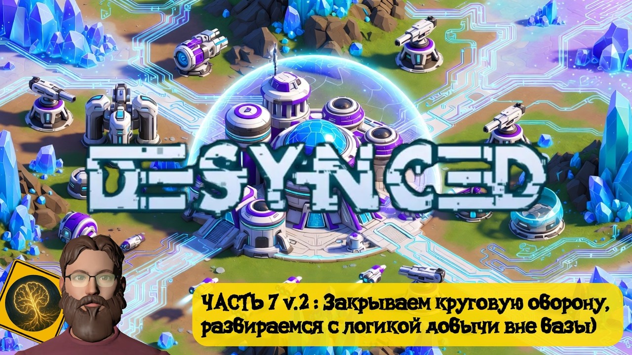 Desynced: Часть 7 v.2 - Закрываем круговую оборону, разбираемся с логикой добычи вне базы)