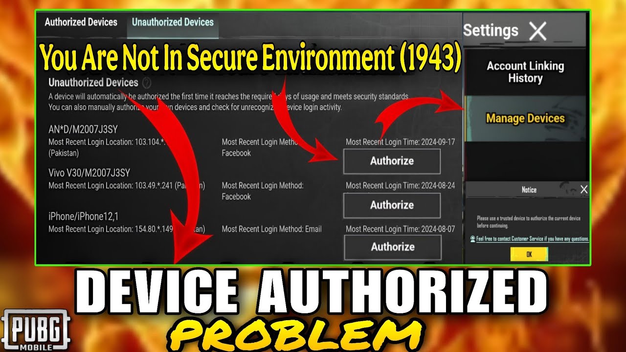 How To Fix Device Authorized Problem Permanently | You are Not in Safe Environment | PUBG Mobile