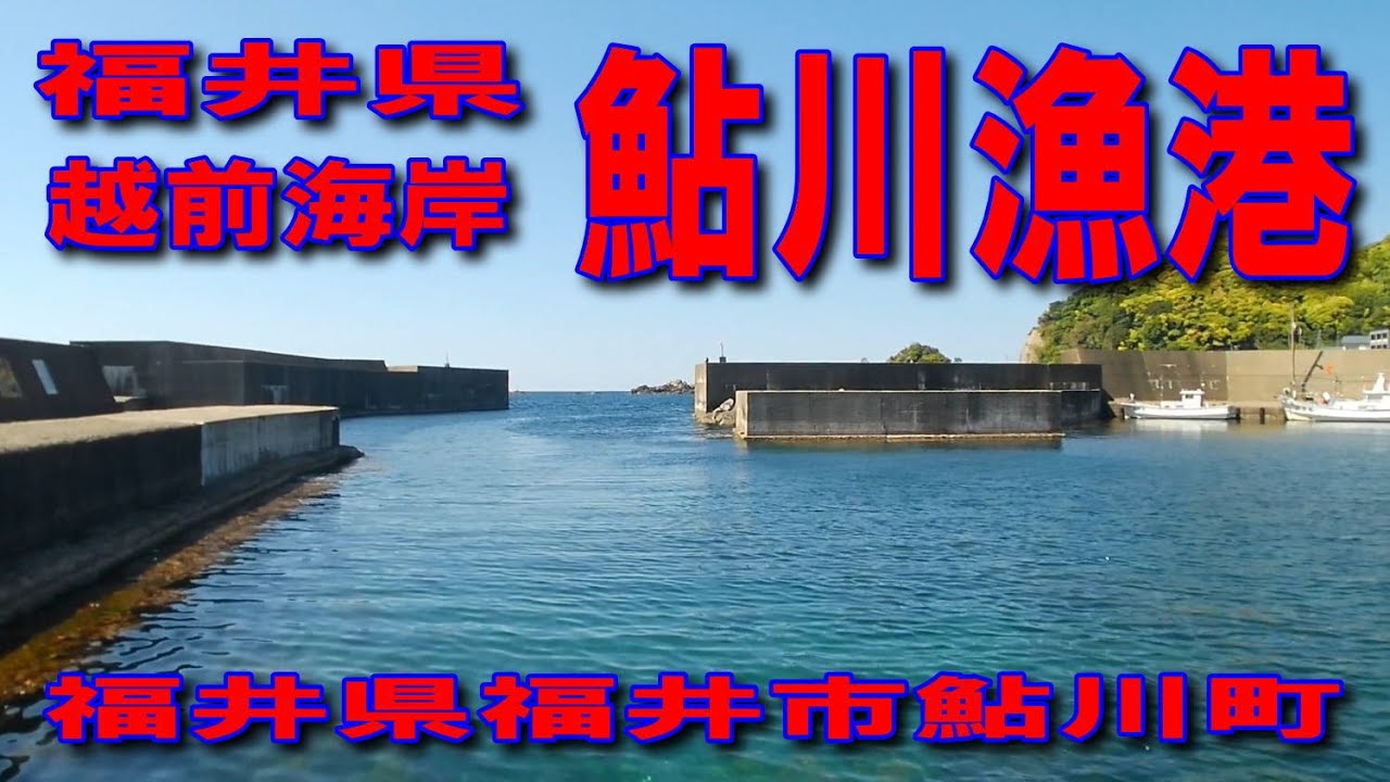 #184福井県鮎川漁港越前海岸海辺の道イカ墨跡多数車横付け釣り出来ます規模は小さいですが海がきれいな漁港人気のアオリイカ釣りポイント道の駅さかい道の駅みくにふれあいパーク三里浜整備された素敵な海道街道