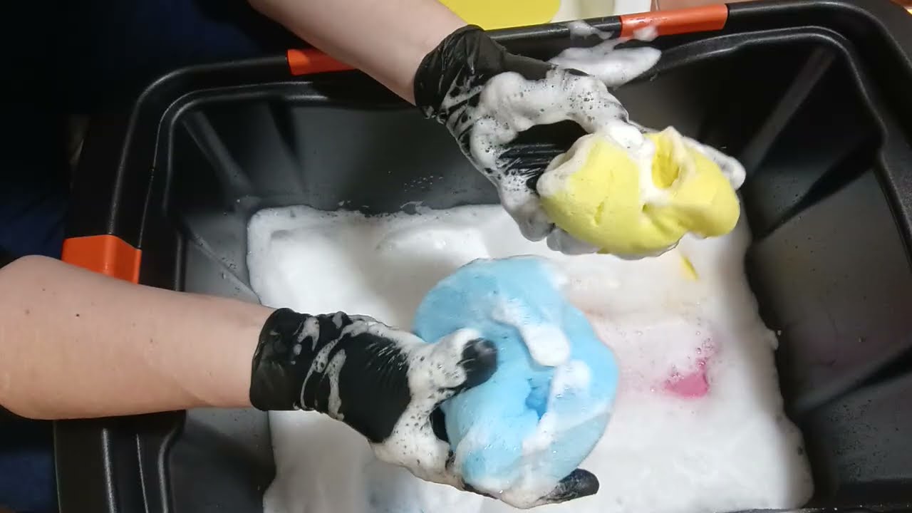 ASMR EXTREME FOAM 🫧🔥 Part 2 | Soap with TONS of Foam + BLUE, PINK & YELLOW Sponges
