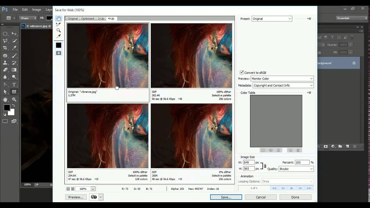 Photoshop - saving and exporting