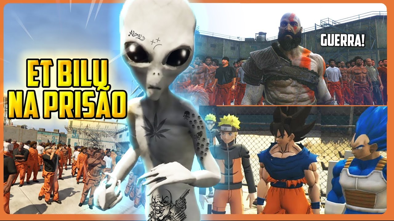 ET Bilu na PRISÃO enfrenta o Deus da Guerra, KRATOS  ( GTA V MODS )