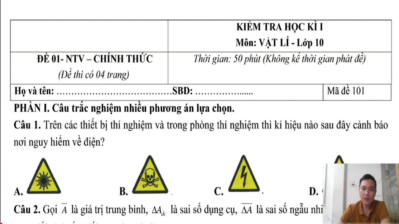 Vật lí 10_SGK mới: Đề thi thử vật lí 10 học kì 1 (đề 2)