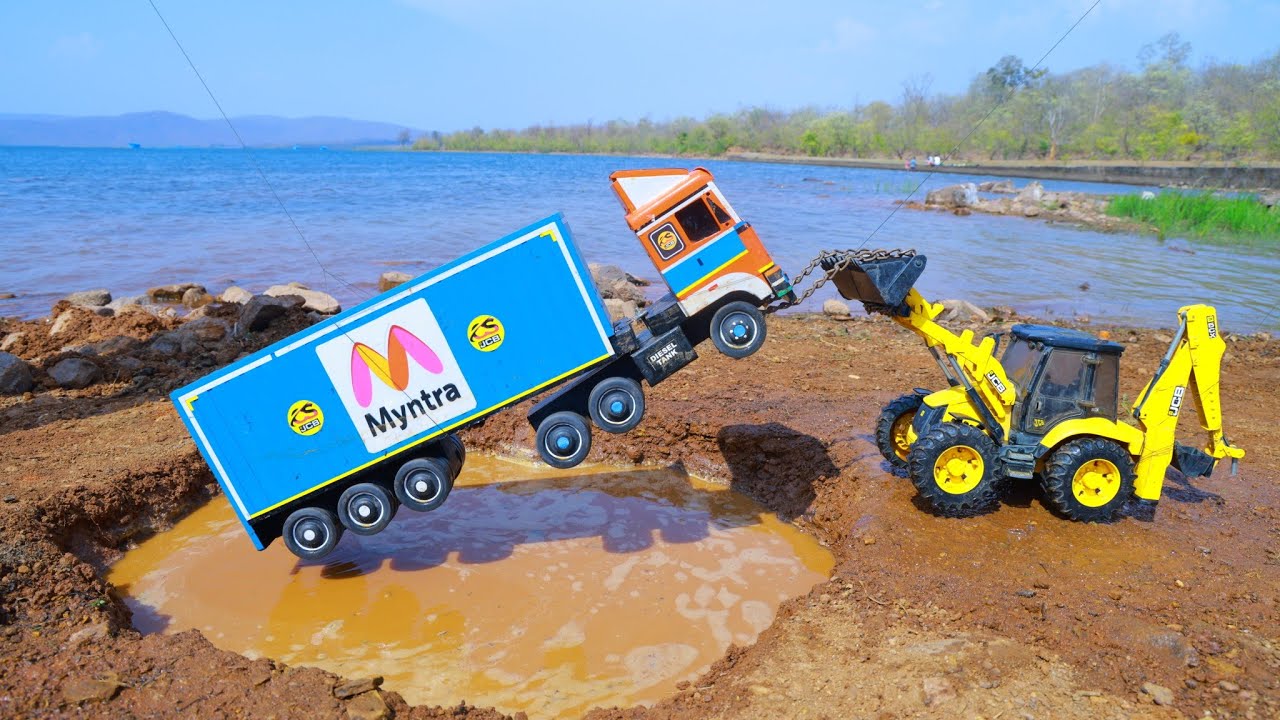New BharatBenz Dumper Hummer EV Defender Car Accident Pulling JCB 3DX HMT Tractor Big Crane ? CS Toy