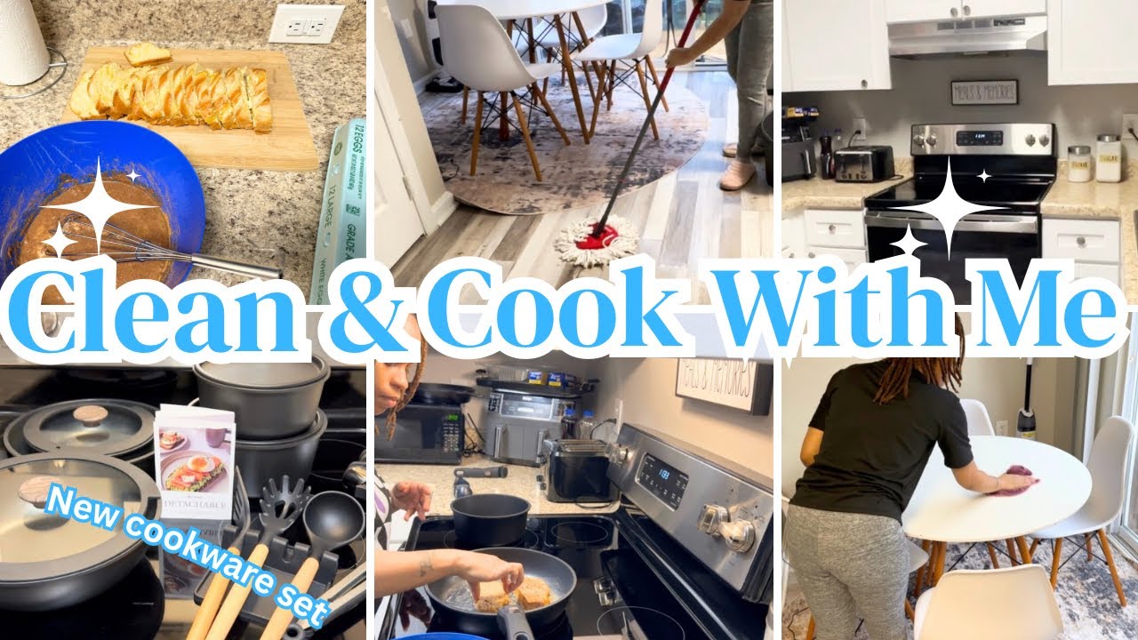 CLEAN & COOK WITH ME 🧼🍳| REALISTIC KITCHEN RESET + EASY BREAKFAST 