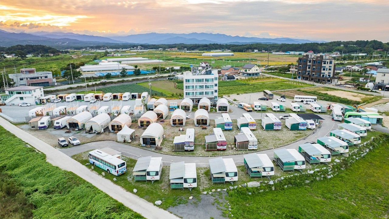 Gangneung Base Camp Caravan Glamping | Gangneung-si, South Korea | Hotel Review 🏩