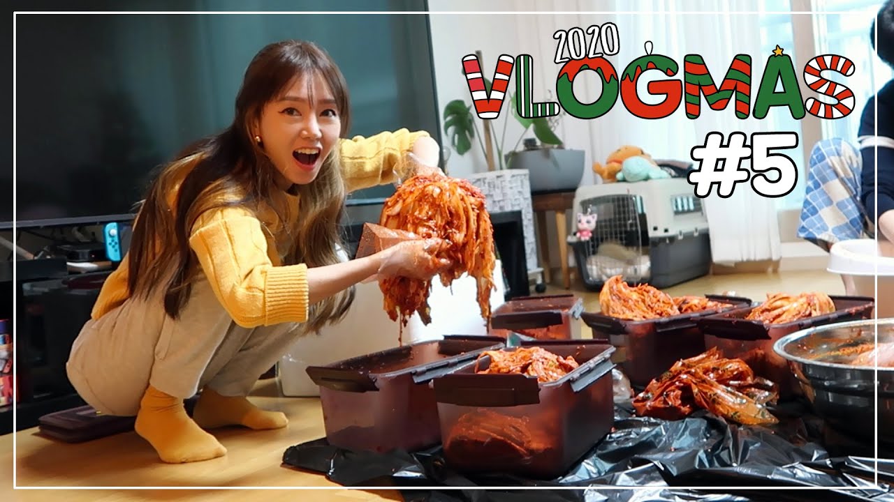 ANGEL DIARY | Vlogmas #5 - Making Kimchi, Chill Day at Home, Workout