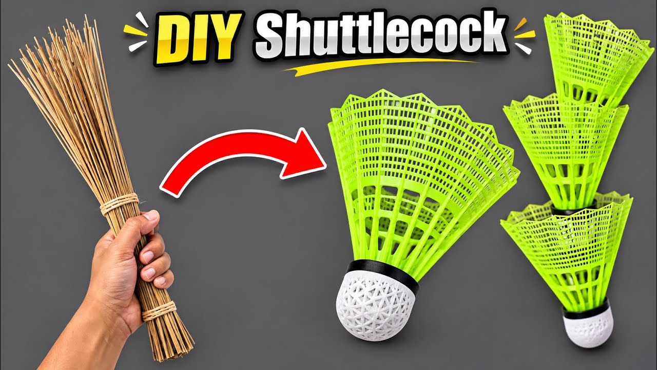 how to make shuttlecock | how to make shuttlecock at home | how to make badminton crock with brooms