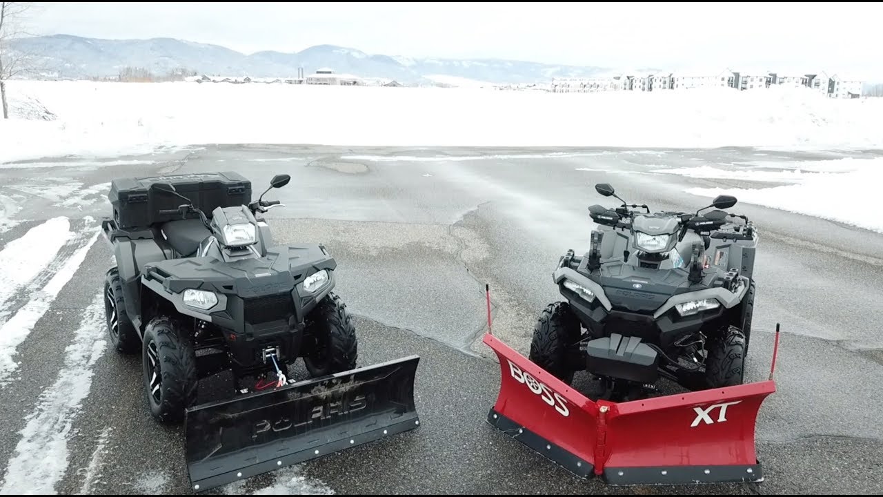 Polaris 570SP or 850SP & Boss VS. Glacier Plow SPEED TEST
