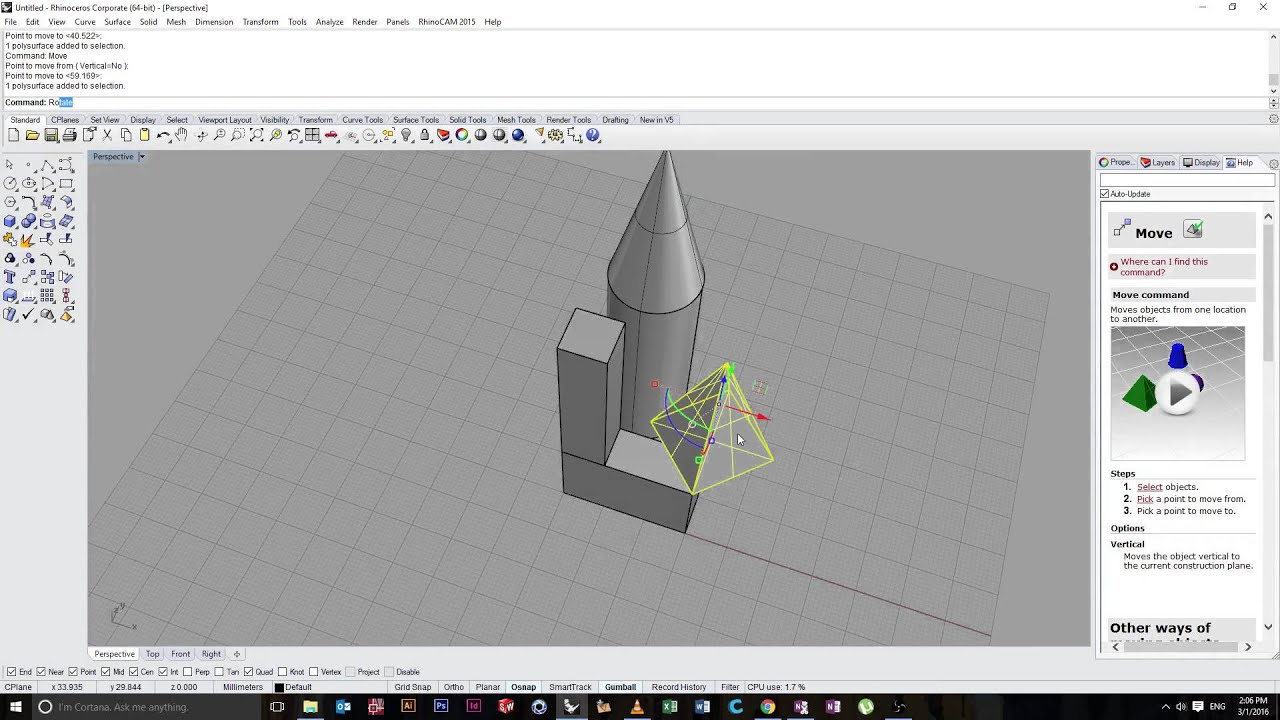 5.  Object Snapping and Move tool