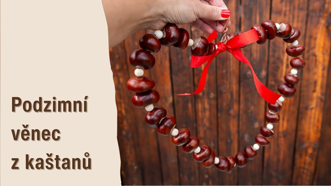 Návod na podzimní věnec na dveře z kaštanů