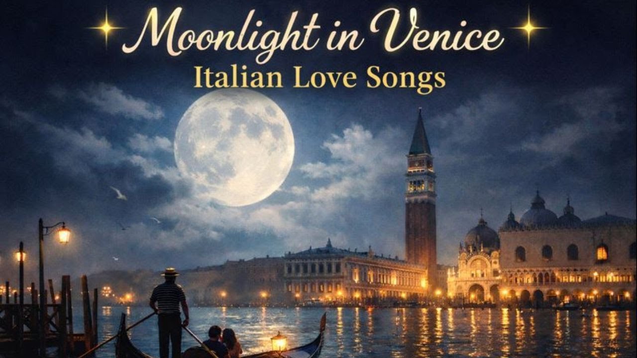 Moonlight in Venice 🌙 Italian Love Songs | Vintage Romantic Cinematic Playlist