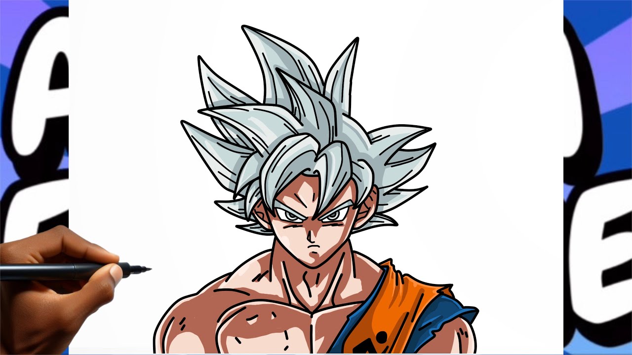How To Draw Goku Mui Dragon Ball Super Easy Step by Step