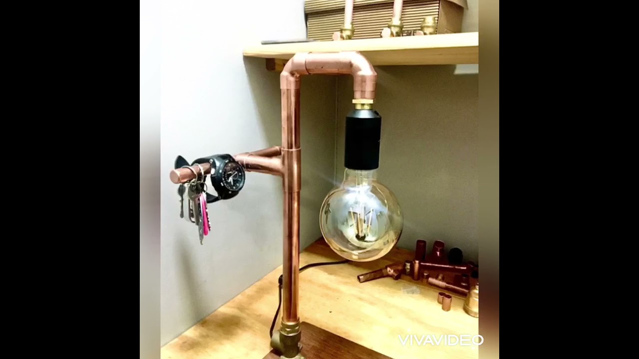 Making a light fitting for copper pipe lamps - Roodles invention