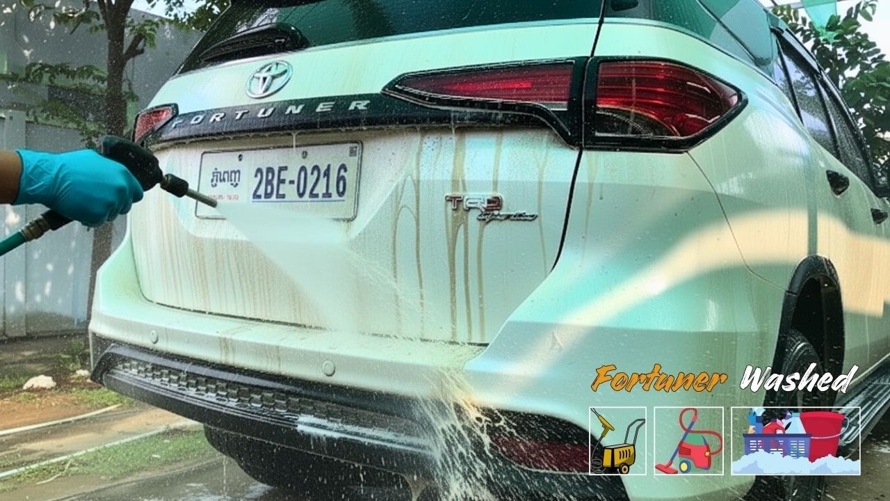 SATISFYING Toyota Fortuner Deep Clean 😱 | White SUV Wash ASMR