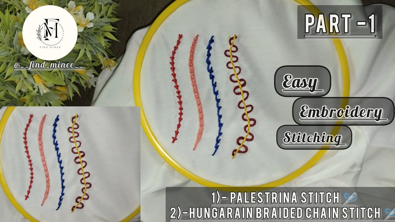Two embroidery stitching for beginners 🪡|Part-1|#youtubevideo#viralvideo#embroidery#art##stitch|