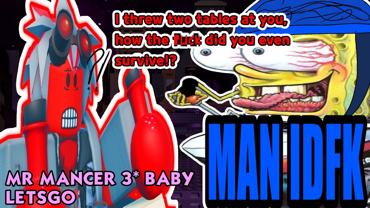 beating mr mancer on 3 stars on my second attempt (the battle bricks)