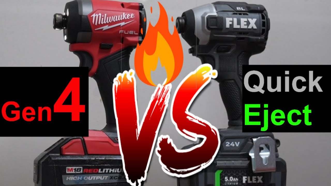Milwaukee M18 Fuel Gen 4 Impact Driver 2953⚡️ VS ⚡️ Flex 24v Quick Eject Impact Driver