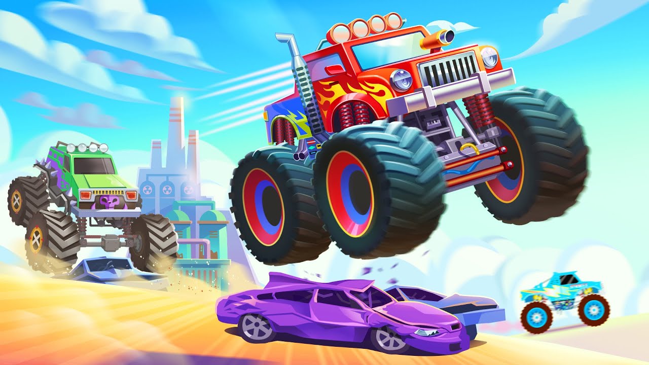 Monster Truck Go🚀 - Driving Competition Truck Games | Kids Learning | Children Games | @Yateland