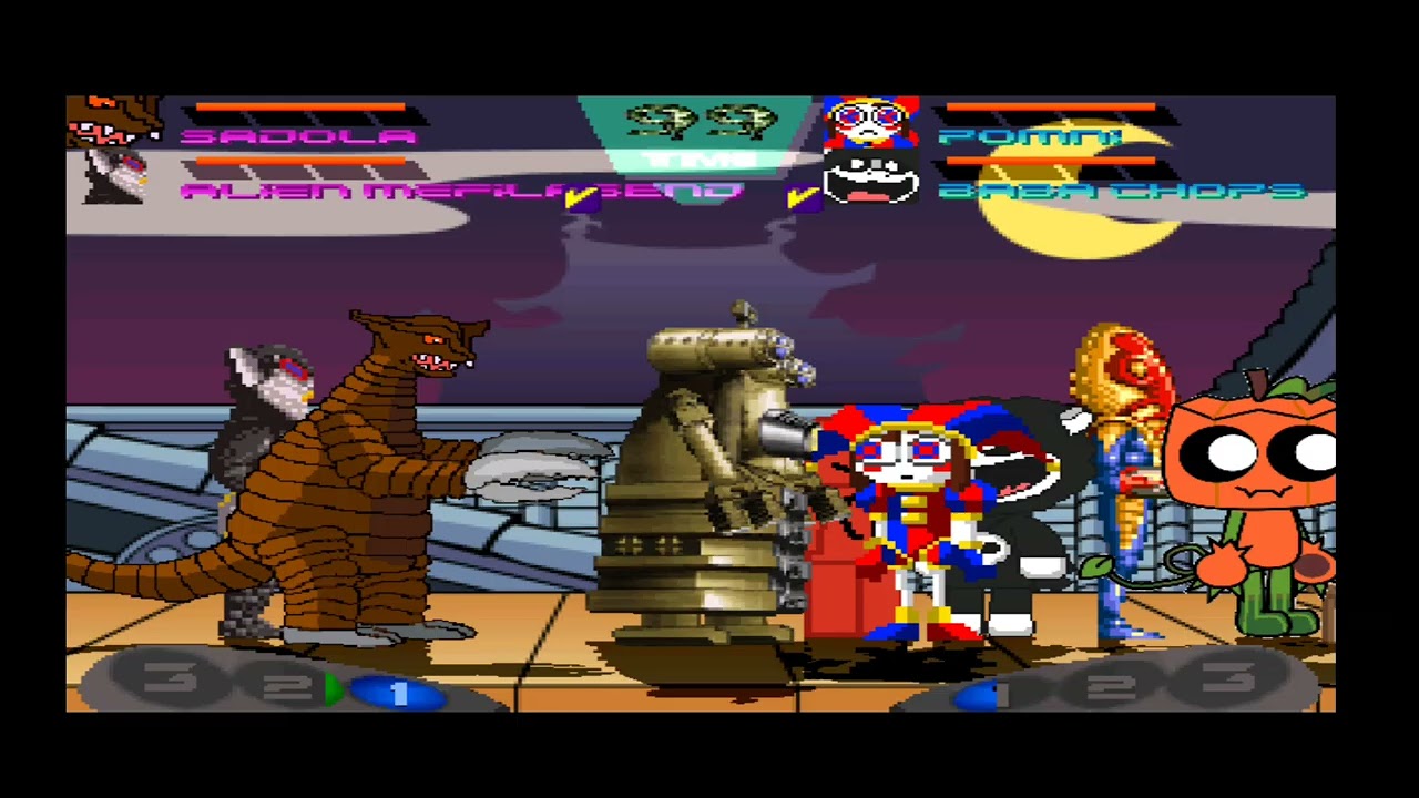mugen equipo sadora vs equipo pomni