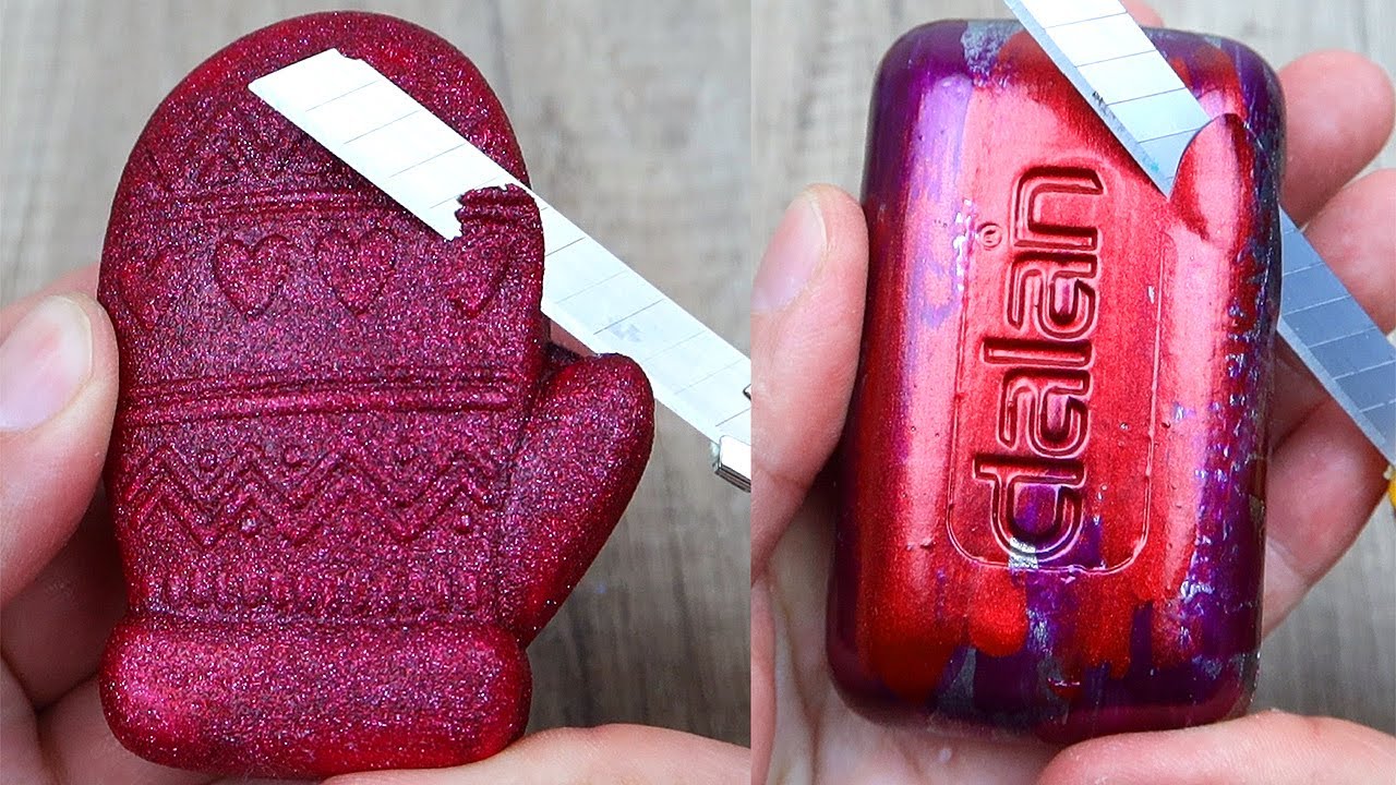 Relaxing Soap Cutting ASMR. Satisfying Soap and lipstick cutting. Corte de jabón - 942