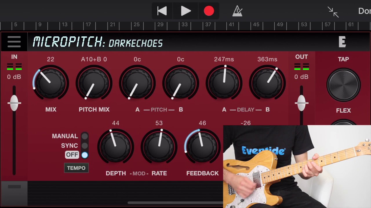 Eventide's Blackhole Reverb, MicroPitch & UltraTap Delay for iOS -Presets on guitar by Vanny Tonon