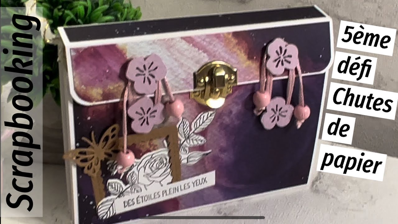 Tuto scrapbooking, cinquième défi chutes de papier, une pochette à ￼soufflets