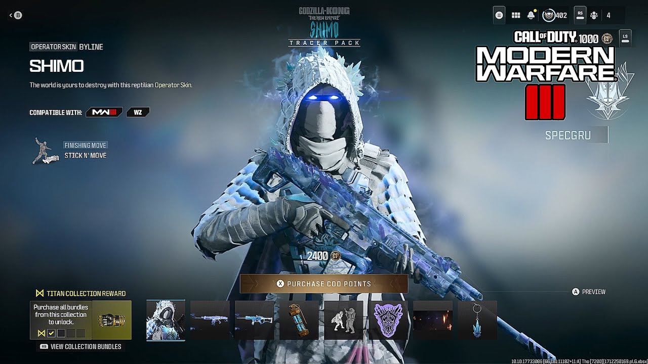 *NEW* Godzilla x Kong The New Empire &ldquo;Shimo Tracer Pack&rdquo; Showcase (MW3/Warzone)