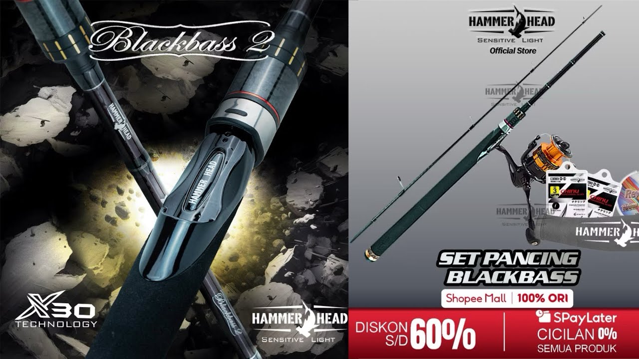HAMMER HEAD BLACK BASS 2 SPINNING ROD