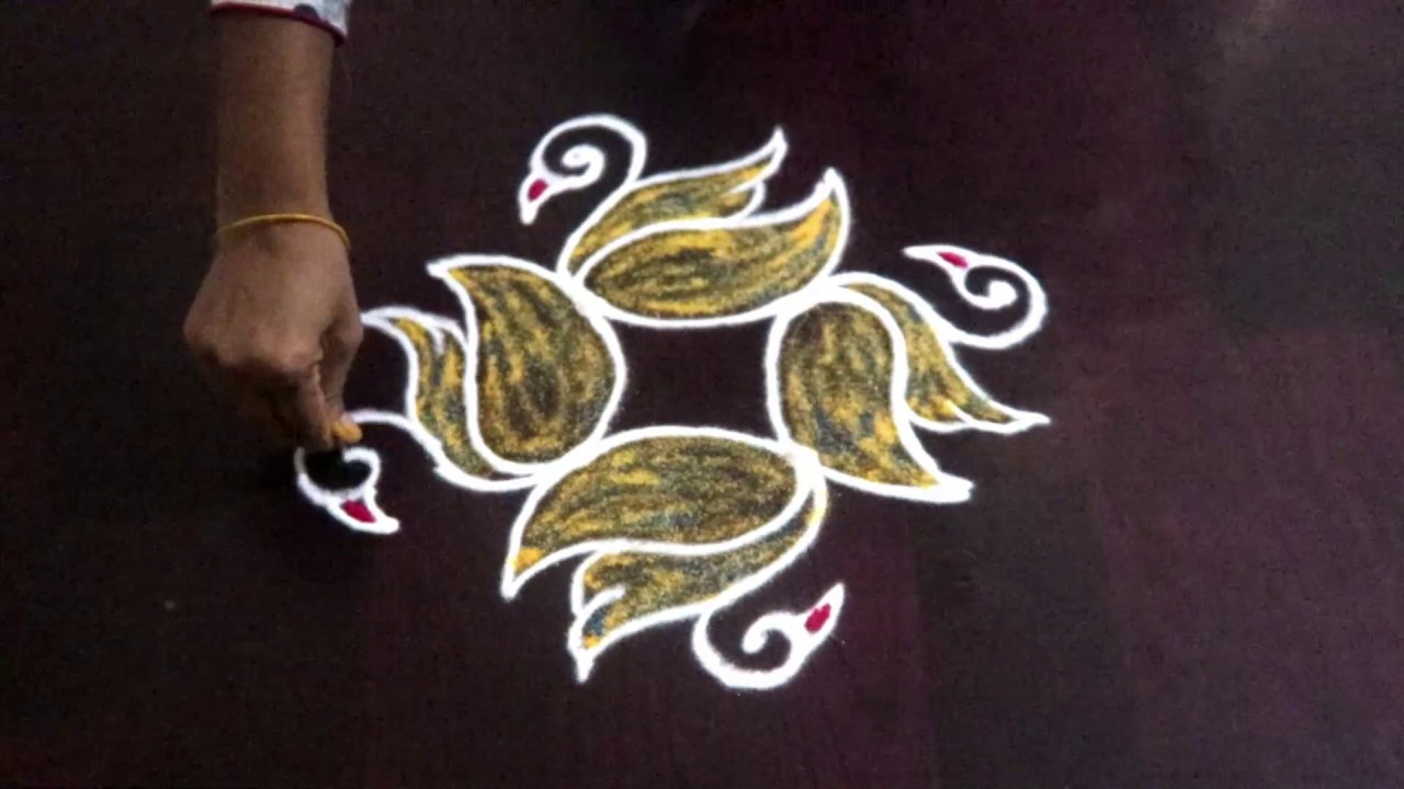 2 Dots Small Rangoli || Simple & Very Easy Daily Birds Rangoli || 2x2 Dots Daily Rangoli Designs
