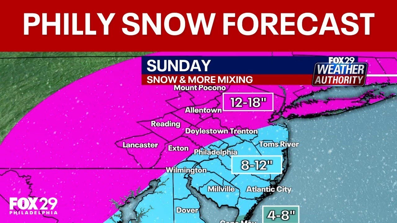 Philadelphia snow forecast: Double-digit snowfall totals possible Sunday