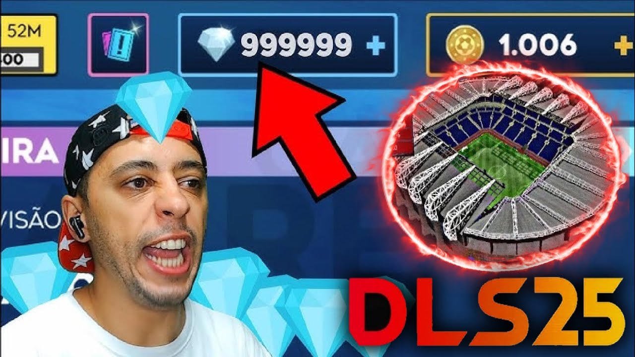 GANHEI UM PACOTÃO DE DIAMANTES PRA COMPRAR UM SUPER ESTÁDIO!! - Modo Carreira #3 | DLS 25