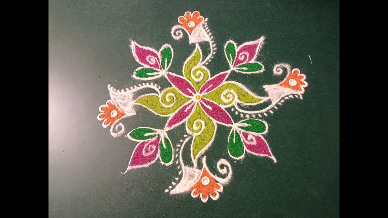 Daily rangoli design |simple and easy rangoli everyday rangoli design | latest rangoli | dot rangoli
