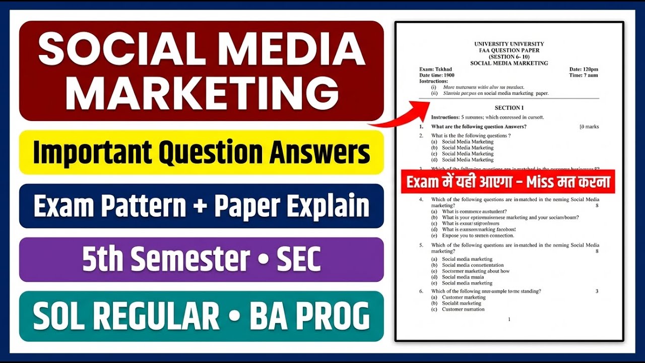 Social Media Marketing Important Questions Answers 5th Semester SEC Question Paper DU SOL NCWEB