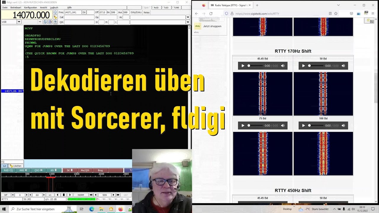 Dekodieren &uuml;ben, experimentieren ► Sorcerer, fldigi etc. ►RTTY Hellschreiber HFDL etc.